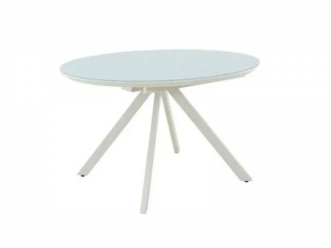 Стол Бахус раздвижной 1200 мм стекло белое/муар белый