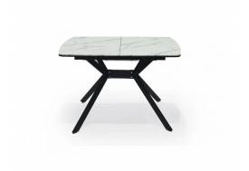 Стол раздвижной Олимп 1400 мм мрамор белый/черный муар