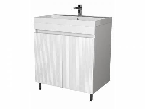 Тумба Куба Риф 60 напольная 2 двери белый раковина Como 60