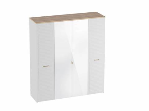 Шкаф четырехдверный Гавана Белый матовый