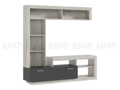 Гостиная Ангара Центральная секция Графит, Дуб Крафт Белый
