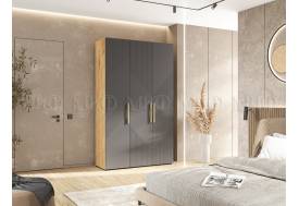 Шкаф 3-х створчатый (1350) Ирис Браш Графит, Дуб Крафт