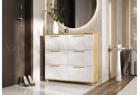 Обувница (1000) Ирис Браш Вайт, Дуб Крафт