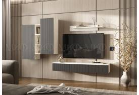 Гостиная навесная Оскар Графит, Дуб Крафт Белый