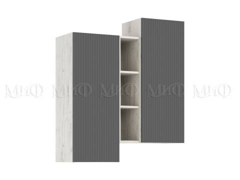 Шкаф подвесной комбинированный Оскар Графит Софт, Дуб Крафт Белый