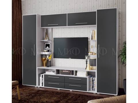 Гостиная Гармония Графит Софт, Белый