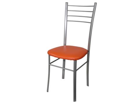 Стул Лайт ДХ-5 на серебряном каркасе обивка апельсин