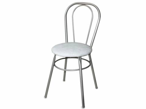 Стул №1 ДХ-8 без мягкой спинки обивка белый