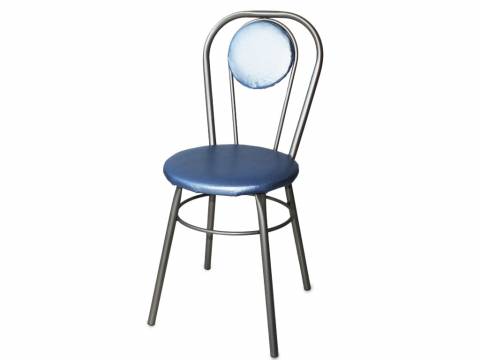 Стул №1 ДХ-7 с мягкой спинкой обивка светло-голубой