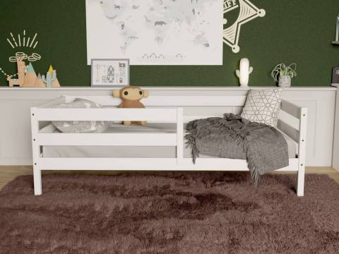 Кровать-софа детская с бортиками белый 80х160 см