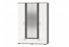 Шкаф 4-х дверный с ящиками Даллас 4-4818 Графит, Белый