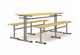 Стол обеденный с 2-я скамьями на 6 человек Лц.СТШС-6 Лц.СКШС-6 Лицей