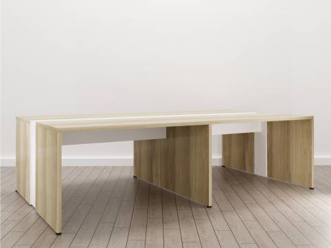 Стол для переговоров (Е-4) Eclectic eco Дуб рокпайл-белый