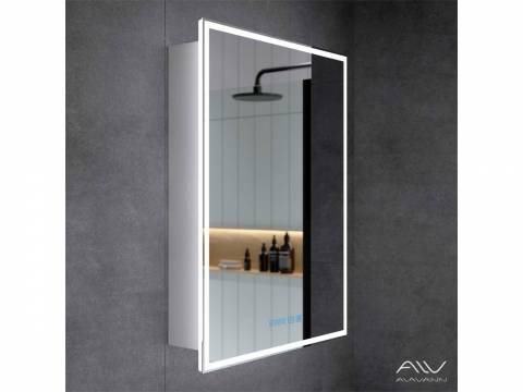 Шкаф зеркальный Rita 60 с подсветкой и часами