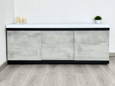 Экран под ванну МДФ Alt Black 1700 мм серый бетон