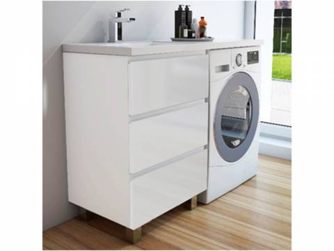 Тумба с раковиной Dallas Luxe 1300 напольная 3 ящика левая