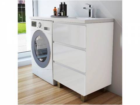 Тумба с раковиной Dallas Luxe 1400 напольная 3 ящика правая