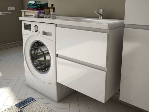 Тумба с раковиной Dallas Luxe 1200 навесная 2 ящика правая