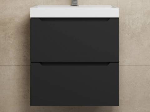 Тумба с раковиной Uperwood Tanos NEW 50 см черная