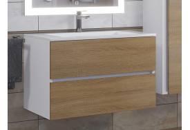 Тумба с раковиной Uperwood Barsa-Next белая/дуб сонома 80 см