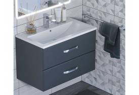 Тумба с раковиной Uperwood Foster серый графит 80 см