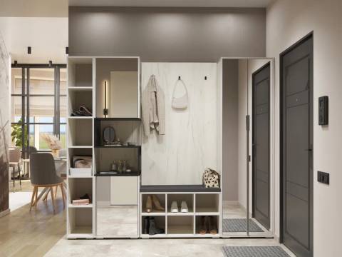 Прихожая Сорренто дуб крафт/антрацит