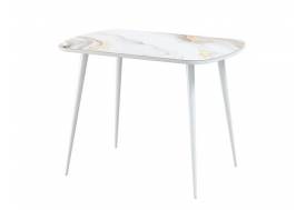 Стол Бостон Лайт фотопечать Оникс золотой/опоры белые