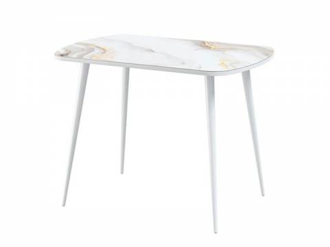 Стол Бостон Лайт фотопечать Оникс золотой/опоры белые