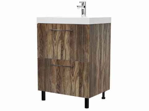 Тумба Альба 60 напольная 2 ящика Слим 60 дерево