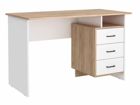 Стол письменный Эйгер Дуб крафт золотой-Белый шагрень