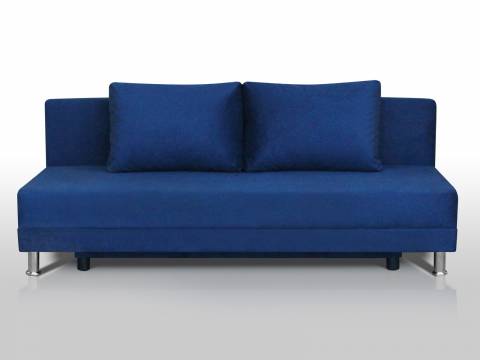 Диван Комфорт Лайт без подлокотников 2 подушки микровелюр синий
