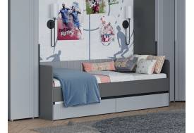 Кровать с 2 ящиками Вита тёмно серый лофт