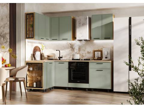Кухня Бьянка 1,2*2,2 м Олива софт, Дуб Крафт
