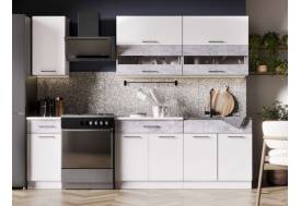 Кухонный гарнитур Ингрид ЛДСП 2000 мм Белый-Бетон