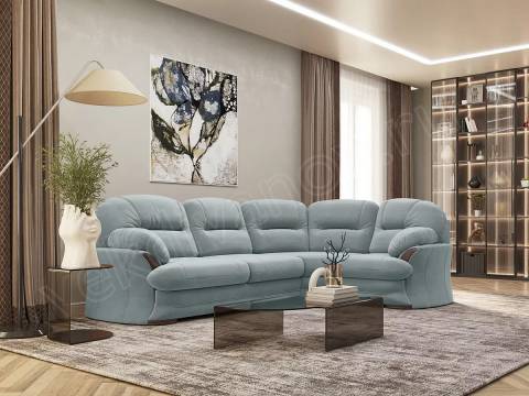 Угловой диван Квин 6 Newtone aqua blue без механизма правый