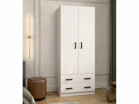 Шкаф 2-хстворчатый с 2-мя ящиками Турин белый