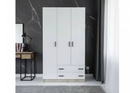 Шкаф 3-хстворчатый с ящиками Турин белый