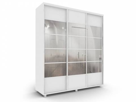 Шкаф-купе Стильный ОС 21-6-222 трехдверный белый