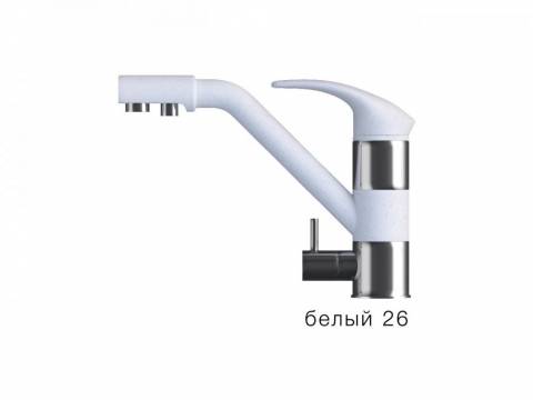Смеситель для кухни Дуо Polygran Белый 26