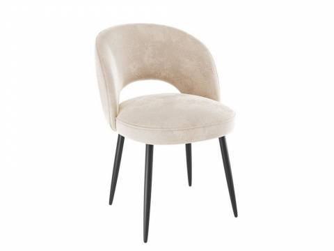 Стул Моли велюр пломбир ножки черные