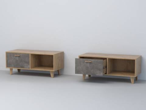 Тумба Эго Т-4 камень темный на ножках