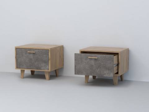 Тумба прикроватная Эго Т-5 камень темный на ножках