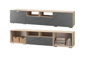 Тумба под ТВ 1ящик 2 двери Скайлайн графит